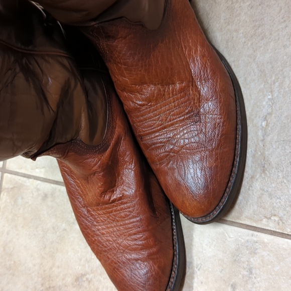 Vintage Nocona Smooth Ostrich - 10.5D Cognac - Picture 9 of 12